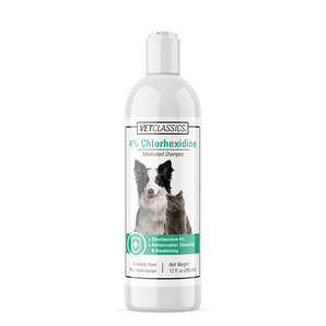 Shampoo bottle with a dog and cat on the label