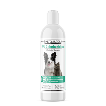 Shampoo bottle with a dog and cat on the label