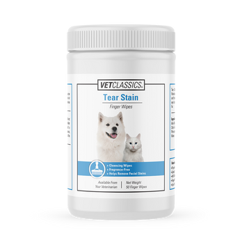 Container of Vet Classics Tear Stain Finger Wipes