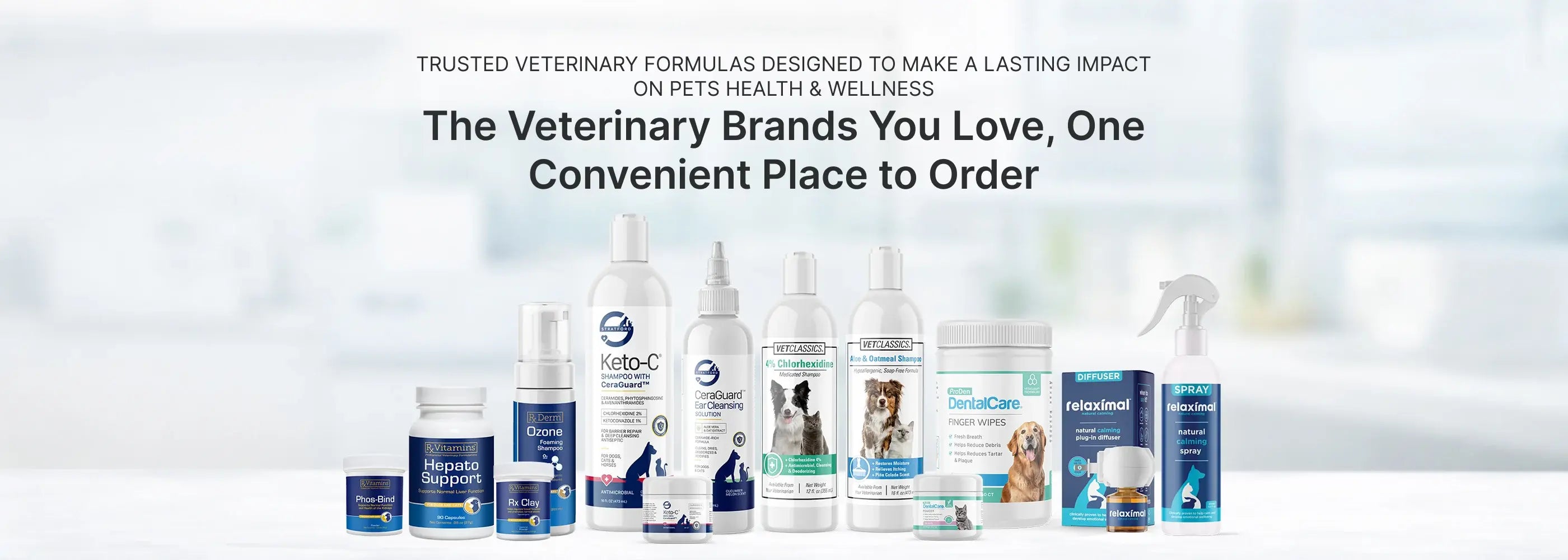 Assorted pet care products