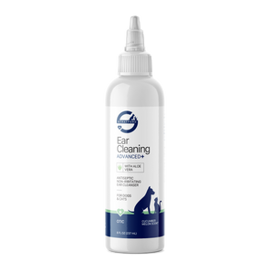 Bottle of ear cleaning solution for pets
