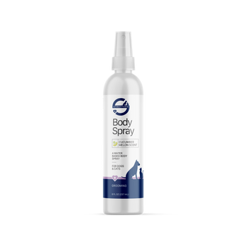 Pet body spray bottle on a white background