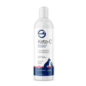 Keto-C shampoo bottle for pets