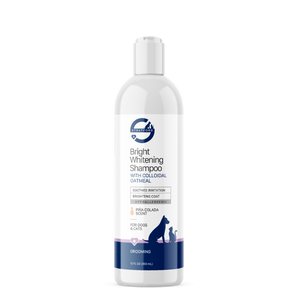 Bottle of Bright Whitening Shampoo for dogs