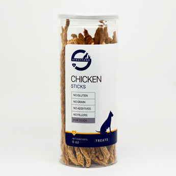 Jar of chicken sticks for dogs