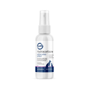 Hydrocortisone medicated spray bottle for dogs 