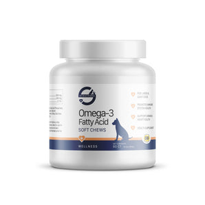 Omega-3 fatty acid soft chews container for pets